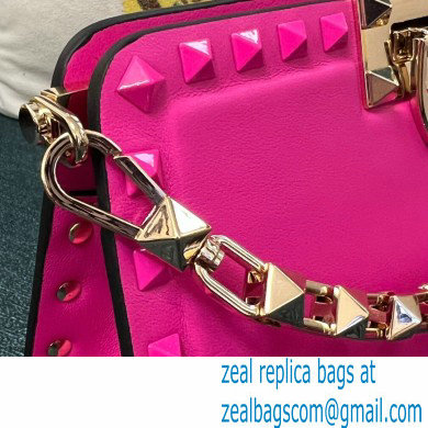 Valentino Rockstud Clutch Bag In Calfskin Fuchsia 2024