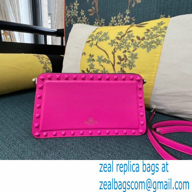 Valentino Rockstud Clutch Bag In Calfskin Fuchsia 2024