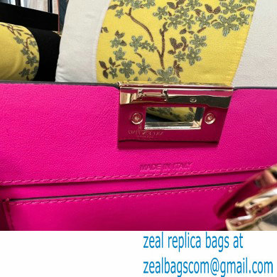 Valentino Rockstud Clutch Bag In Calfskin Fuchsia 2024