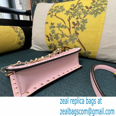 Valentino Rockstud Clutch Bag In Calfskin Pink 2024