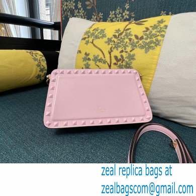 Valentino Rockstud Clutch Bag In Calfskin Pink 2024