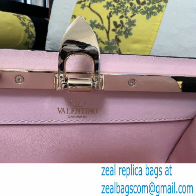 Valentino Rockstud Clutch Bag In Calfskin Pink 2024