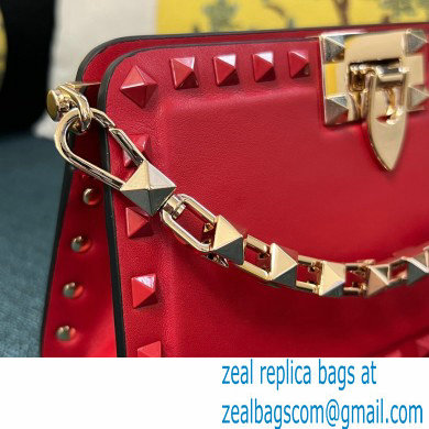 Valentino Rockstud Clutch Bag In Calfskin Red 2024