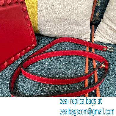 Valentino Rockstud Clutch Bag In Calfskin Red 2024