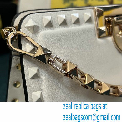 Valentino Rockstud Clutch Bag In Calfskin White 2024 - Click Image to Close