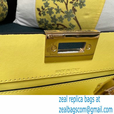 Valentino Rockstud Clutch Bag In Calfskin Yellow 2024