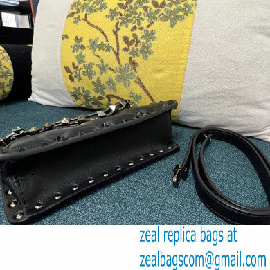 Valentino Rockstud Clutch Bag In Padded Nappa Black 2024