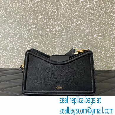 Valentino VLogo Leather shoulder bag in grainy calfskin Black 2024