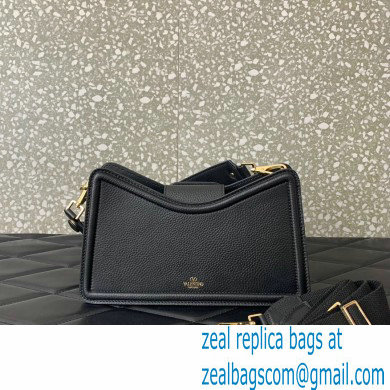 Valentino VLogo Leather shoulder bag in grainy calfskin Black 2024