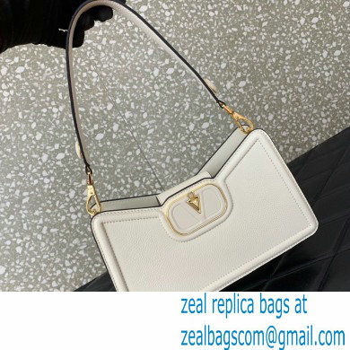 Valentino VLogo Leather shoulder bag in grainy calfskin White 2024