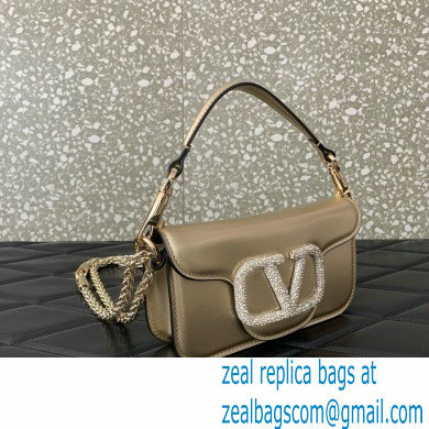 Valentino VLogo Signature Loco Small Shoulder Bag With Jewel Logo BRONZE