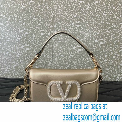 Valentino VLogo Signature Loco Small Shoulder Bag With Jewel Logo BRONZE