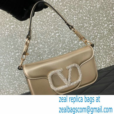 Valentino VLogo Signature Loco Small Shoulder Bag With Jewel Logo BRONZE