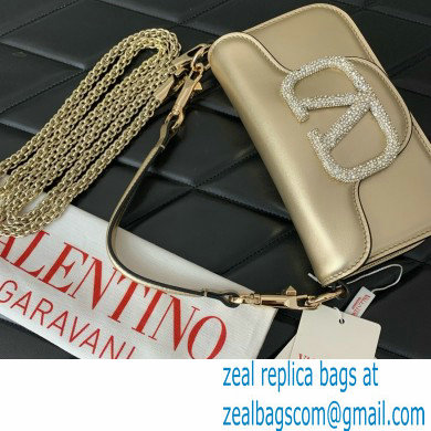 Valentino VLogo Signature Loco Small Shoulder Bag With Jewel Logo BRONZE