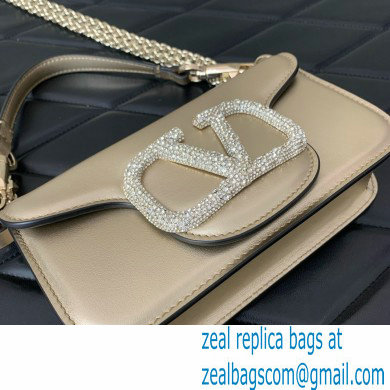 Valentino VLogo Signature Loco Small Shoulder Bag With Jewel Logo BRONZE