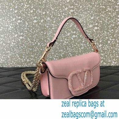 Valentino VLogo Signature Loco Small Shoulder Bag With Jewel Logo PINK