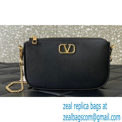 Valentino VLogo Signature mini bag in calfskin leather Black 2024 - Click Image to Close