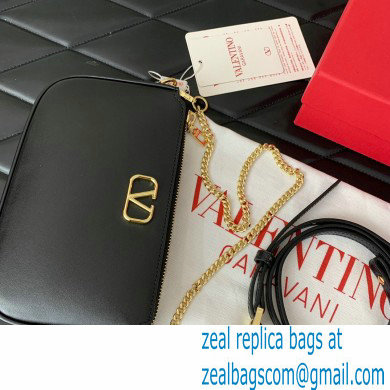 Valentino VLogo Signature mini bag in calfskin leather Black 2024