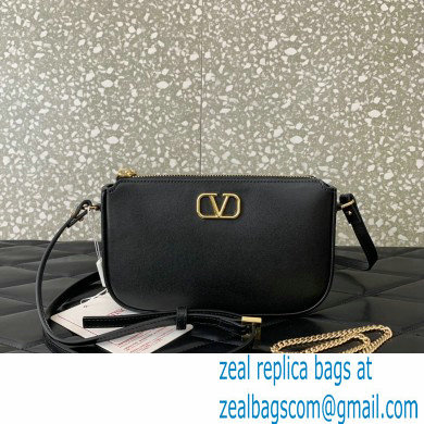 Valentino VLogo Signature mini bag in calfskin leather Black 2024