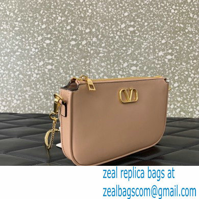 Valentino VLogo Signature mini bag in calfskin leather Nude 2024