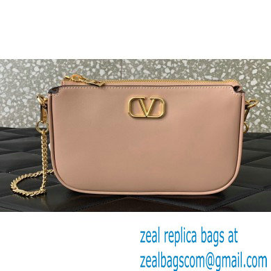 Valentino VLogo Signature mini bag in calfskin leather Nude 2024