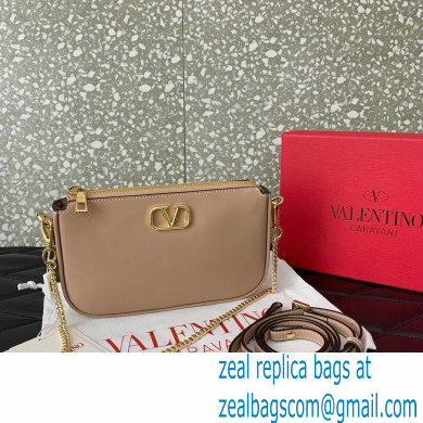 Valentino VLogo Signature mini bag in calfskin leather Nude 2024