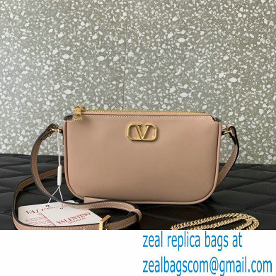 Valentino VLogo Signature mini bag in calfskin leather Nude 2024