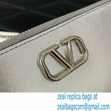 Valentino VLogo Signature mini bag in calfskin leather Silver 2024