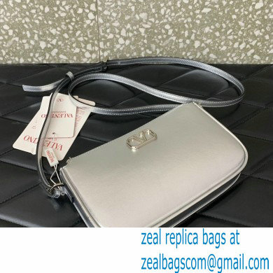 Valentino VLogo Signature mini bag in calfskin leather Silver 2024