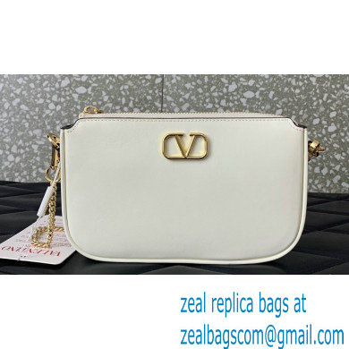 Valentino VLogo Signature mini bag in calfskin leather White 2024