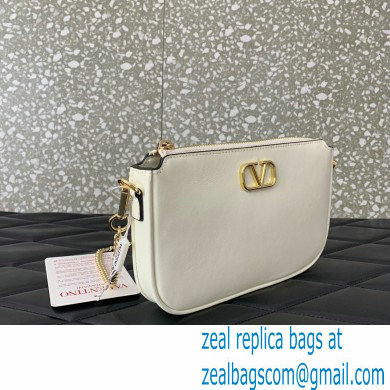 Valentino VLogo Signature mini bag in calfskin leather White 2024