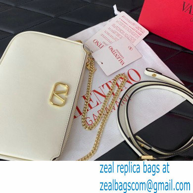 Valentino VLogo Signature mini bag in calfskin leather White 2024