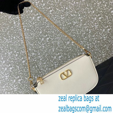 Valentino VLogo Signature mini bag in calfskin leather White 2024