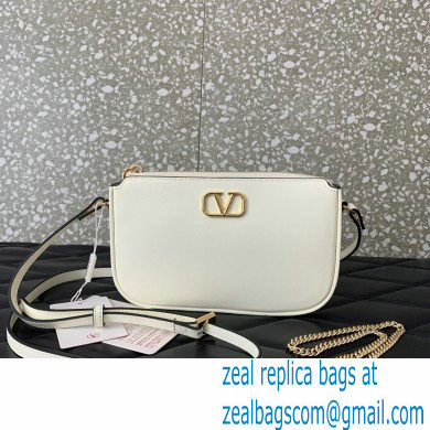 Valentino VLogo Signature mini bag in calfskin leather White 2024