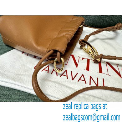 Valentino Vlogo Pouf Nappa Leather Mini Bucket Bag Brown 2024