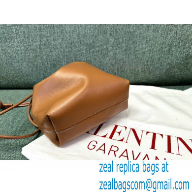 Valentino Vlogo Pouf Nappa Leather Mini Bucket Bag Brown 2024