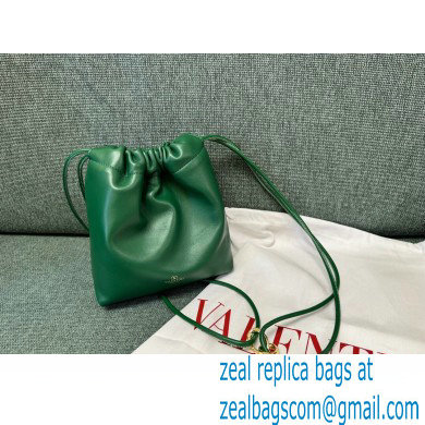 Valentino Vlogo Pouf Nappa Leather Mini Bucket Bag Green 2024