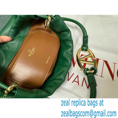 Valentino Vlogo Pouf Nappa Leather Mini Bucket Bag Green 2024