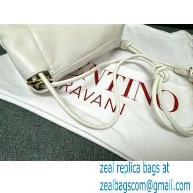 Valentino Vlogo Pouf Nappa Leather Mini Bucket Bag White 2024