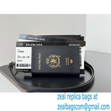 balenciaga Men's Passport Phone Holder in Black 2024