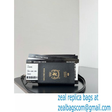 balenciaga Men's Passport Phone Holder in Black 2024