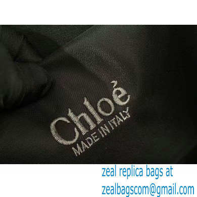 chloe medium Woody tote bag in Recycled nylon with Chloe logo black 2024