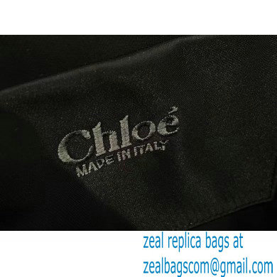 chloe small Woody tote bag in Recycled nylon with Chloe logo black 2024