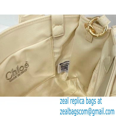 chloe small Woody tote bag in Recycled nylon with Chloe logo white 2024