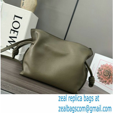 loewe Mini Flamenco clutch in nappa calfskin army green 2023