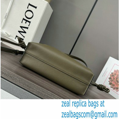 loewe Mini Flamenco clutch in nappa calfskin army green 2023