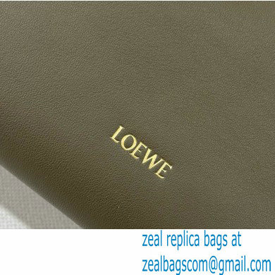 loewe Mini Flamenco clutch in nappa calfskin army green 2023