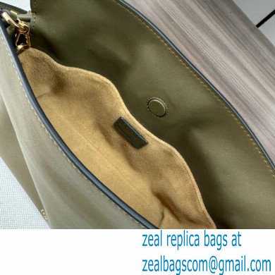 loewe Mini Flamenco clutch in nappa calfskin army green 2023