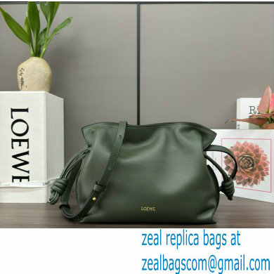 loewe Mini Flamenco clutch in nappa calfskin dark green 2023