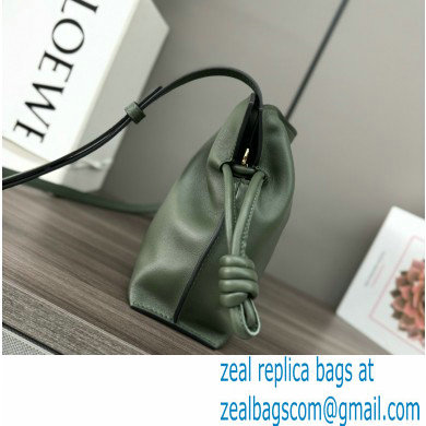 loewe Mini Flamenco clutch in nappa calfskin dark green 2023